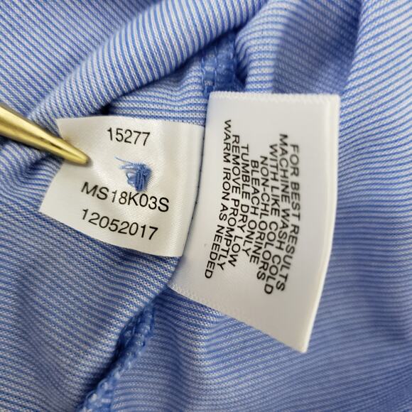 PETER MILLAR Crown Ease Briarwood Stripe Nanoluxe Polo Shirt Men L Cotton Blue - Picture 13 of 13